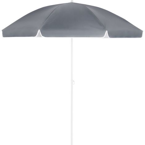 KINGSLEEVE® 180/200cm Beach Parasol with UV50+ Protection, Ground Spike & Carry Bag Portable Garden Sun Umbrella Tiltable up to 30° Adjustable Height Water Repellent Anthrazit - 180cm (de) (1/5)