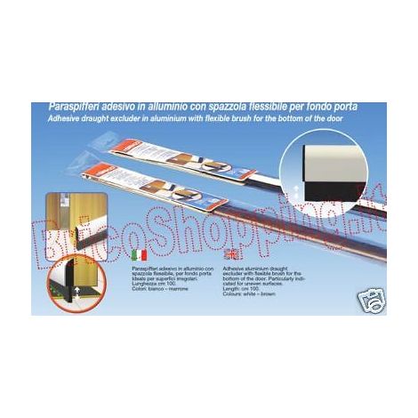 PARAFREDDO PARASPIFFERI SOTTOPORTA MOLLA PVC 1MT X SUPERFICI IRREGOLARI SPAZZOLA - Colore: Bianco