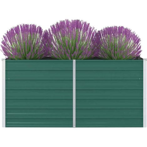 Jardinière Bac A Fleur 160 x 80 x 77 cm Acier galvanisé Vert 63201 (1/5)