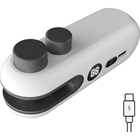 Mini sigillatrice per sacchetti, modello 2025 migliorato con display digitale e taglierina, sigillatrice portatile 2 in 1 ricaricabile tramite USB per conservare patatine e altri snack