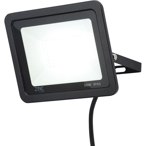 Litecraft Mears Flood Light Outdoor 50 Watt LED Slimline Garden Fitting - Black