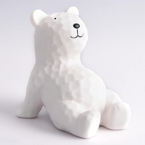 Figurine ours blanc décorative style moderne pour maison bureau et étagère sculpture minimaliste élégante (1/5)
