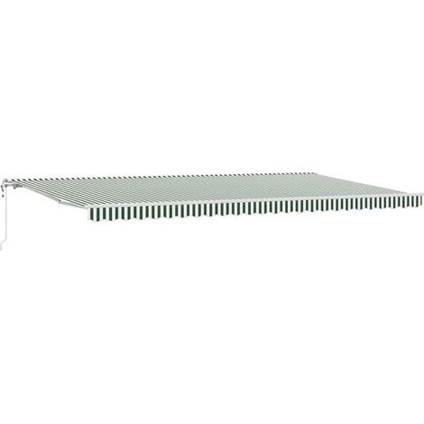 Store banne rétractable, vert et blanc, 600 x 300 cm (1/2)