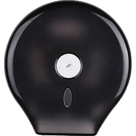 Distributeur d'essuie-tout sans perforation, support mural avec serrure, noir translucide, pour usage commercial et domestique. (1/5)