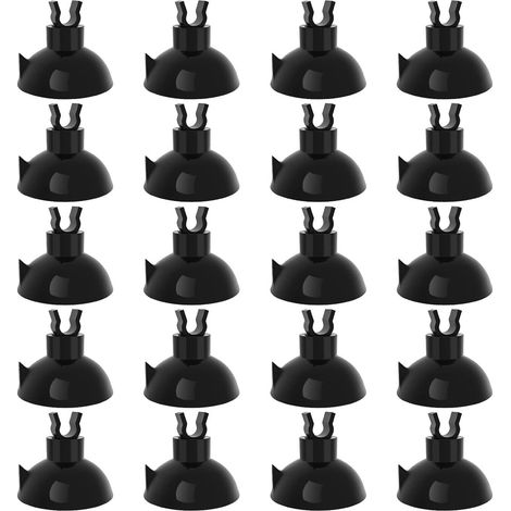Lot de 20 Ventouses avec Clips pour Tuyau d'Aquarium 5 mm, Supports de Fixation pour Tuyau d'Air et CO₂, Accessoires Aquarium (1/5)