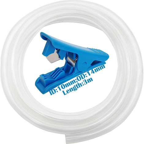 Tuyau PVC Transparent, Flexible Épaissi 10mm ID×14mm OD, Tube Antigel avec 1 Coupe-Tube (3 mètres) (1/5)