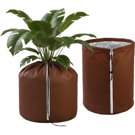 2 Pièces Housse Voile Hivernage Plante Exterieur, 70 x 65 cm Voile D'hivernage avec Cordon de Serrage et Zipper,Serre Sac Hivernage pour Plantes Protection Arbre Olivier Palmier Citronnier (1/5)