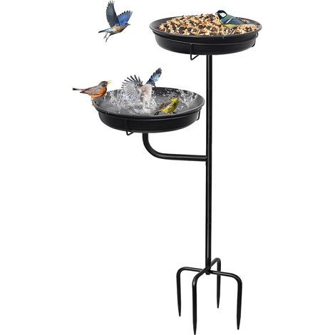 Vogeltränke, Durchmesser 26,5 cm, Tiefe 5 cm, Schwarz, Für den Garten (1/5)