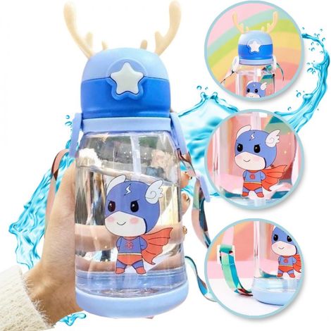 Botella de agua infantil con pajita de 600 ml BD30N (1/5)