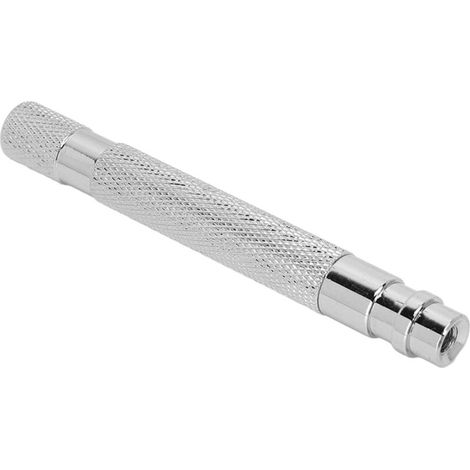Manche de Rasoir de Voyage en Métal Antidérapant - Design Rétro et Portable pour Homme - Finition Argenté