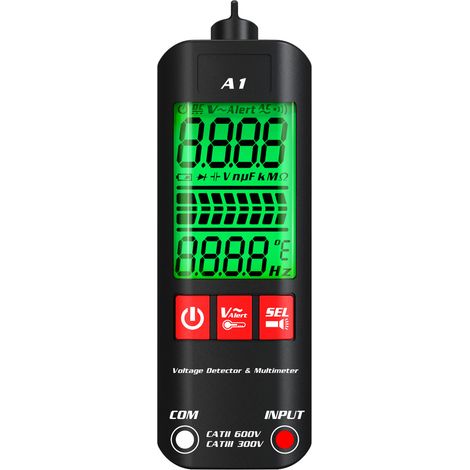 Mini multimètre numérique intelligent entièrement automatique avec écran LCD, lampe de poche LED, plusieurs fonctions de mesure, y compris la fonction NCV (1/5)