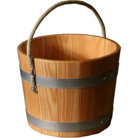 Sauna-Aufgusseimer 5 L Lärche mit Hanftrageseil