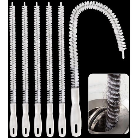 6 Pièces Brosse de Nettoyage de Drain D'égout 45cm Évier Brosse de Nettoyage Flexible Brosse de Débouchage de Canalisation Vidange Drague Outil pour Salle de Cuisine Bains