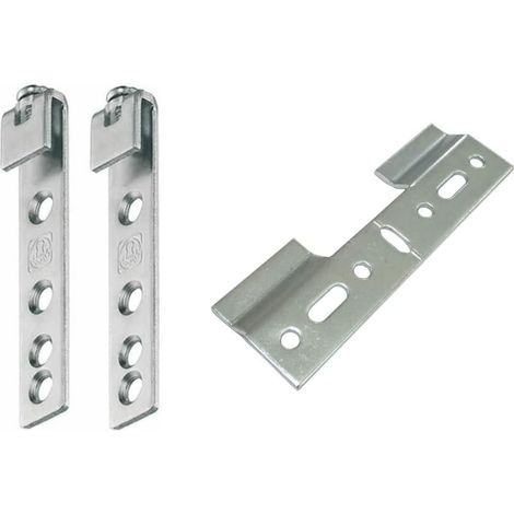 Evotrade – Kit de 2 crochets réglables pour suspendre meubles – Réglage vertical 7mm – Fixation murale avec plaque – Pour bois dur