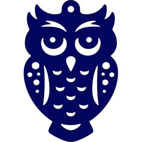 Ciondolo S1, gufo traforato, blu navy