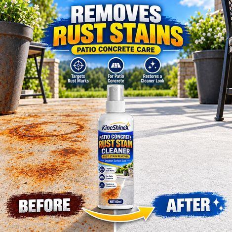 KineShineX Patio Concrete Rust Remover & Outdoor Terrace Rust Removal Spray (1/4)