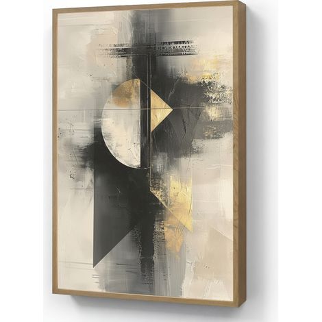 APLIQUE DE PARED Abstracto - Negro - Pintura - Moderno 70x100 cm (1/5)