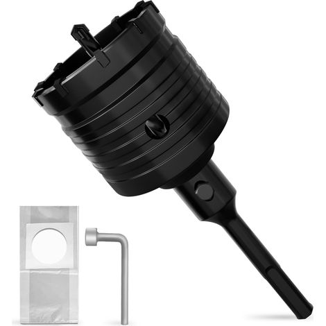 Foret SDS Plus 65 mm pour scie cloche, avec adaptateur SDS Plus, 110 mm, pour maçonnerie, brique, béton, ciment, pierre (1/5)