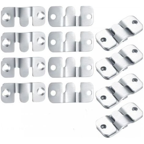 8PCS Support Montage Encastré Dissimulé, Crochet pour Cadre Photo, Mural Cintre Photo, Supports Suspension Emboîtement, Connecteur de Meubles pour Suspendu Fixation Miroirs (1/5)