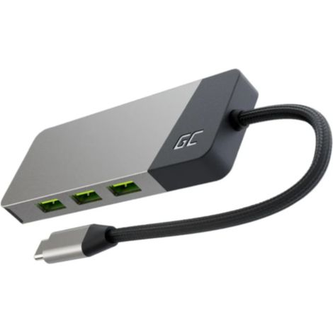 GREEN CELL HUB USB-C ADAPTER GC CONNECT 7W1 (3XUSB 3.1, HDMI 4K 60HZ, USB-C PD 85W, MICROSD/SD) (1/5)