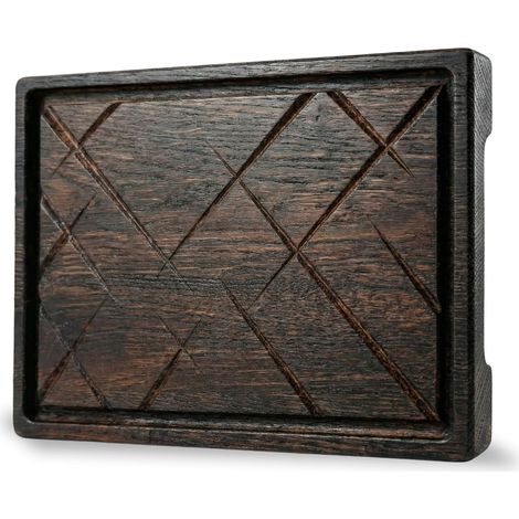 Planche À Découper En Bois 30 X 20 Plateau De Service En Bois De Chêne Massif Plaque De Découpage Épaisse Naturelle Pour Barbecue - Durable Et De Qualité (M) (1/5)