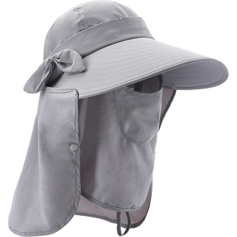 Visière Solaire Femmes - Protection UV UPF 50+ - À Revers Détachable Et Pliable - Large Bordure - Masque Facial Intégré (1/5)