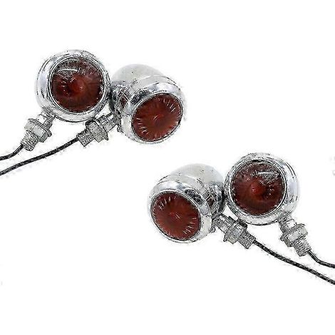 4 clignotants chromés pour moto, ampoules LED pour moteur café racer (1/5)