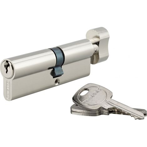 Cylindre de serrure à bouton STD 50Bx40mm – Anti-arrachement – 3 clés – Nickelé – 5 goupilles – Sécurité 5/10 (1/2)