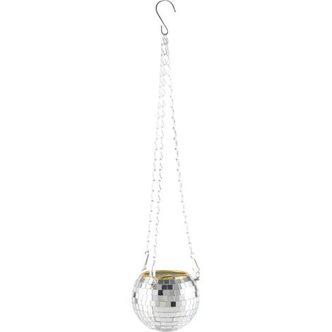 Miroir Décoratif Réflecteur Boule Disco pour Jardin Extérieur Pots de Fleurs Suspendus