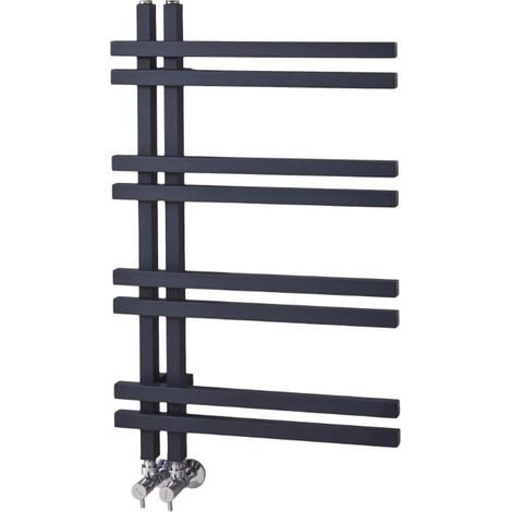 Milano Pars Anthracite Aluminium Heated Towel Rail Bathroom Radiator - 800mm x 500mm (1/4)