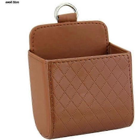 1 sac de rangement pour voiture, organisateur suspendu en cuir pour grille d'aération et tableau de bord, porte-lunettes et porte-téléphone, accessoires de voiture (1/5)