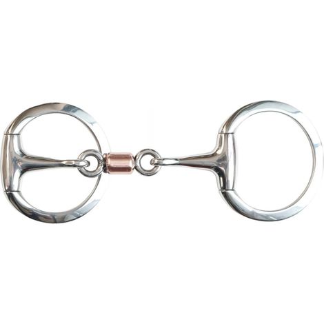 Morso oliva in acciaio inox con rullo di rame e anelli piatti da 13 mm
