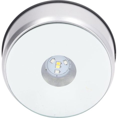 Socle lumineux LED rotatif en ABS, pour présentoirs cristal, éclairage (1/5)