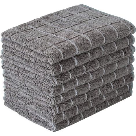 Set di 8 strofinacci da cucina, asciugamani da cucina, panni per asciugare, panni per piatti, asciugamani per le mani, asciugamani a quadri, strofinacci da cucina, asciugamani in microfibra, 30 x 30 c (1/5)