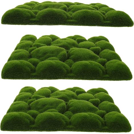 3pièces Panneaux Décoratifs Mousse De Fausse Mousse Verte pour Décoration Arrière-Plan Végétal Artificiel pour Maison Et Événements (1/5)