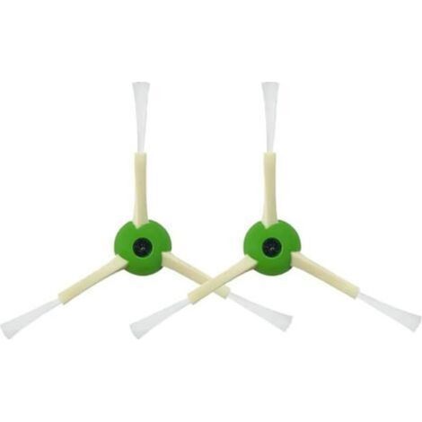 2X Brosse latérale de Remplacement et vis, Compatible avec iRobot. pour Roomba i3, i4, i5, i6, i6+, i7, i7+, i8, i8+, j7, j7+, E5, E6, E7 Couleur Verte et Blanche