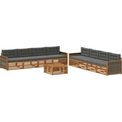 Outdoor Sofa Set with Cushion 9 pcs Natural and Anthracite vidaXL (1/5)