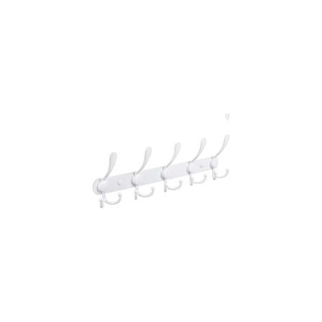 Porte-manteau mural, crochets muraux – Acier inoxydable extra résistant, 5 crochets, porte-manteau pour manteaux, chapeaux, serviettes, entrée, salle de bain (blanc) (1/4)