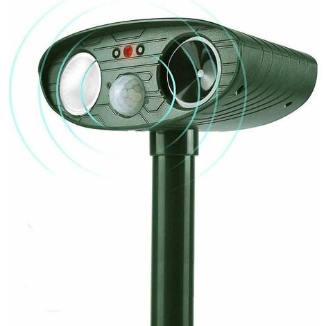 Répulsif À Ultrasons Pour Chats, Répulsif Solaire Imperméable À L'extérieur, Répulsif Pour Animaux Avec Détecteur De Mouvement Et Lumières Clignotantes À Ultrasons, Pour Chats, Chiens, S (1/4)