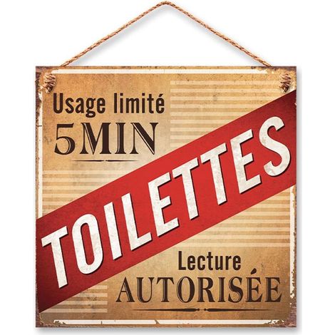 Plaque métal à suspendre Toilettes Usage Limité 20 cm (1/2)