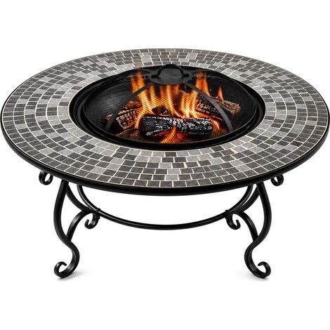 Homeology GINESSA Garden Heater/Fire Pit/Coffee Table/Barbecue/Ice Bucket - Mosaic Ceramic Finish (1/5)