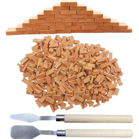 Mini Briques Rouges Briques 500 PCS Mini Briques Miniatures pour Fairy Garden Decor, Accessoires Aménagement Paysager Miniature (1/5)