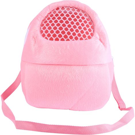 Tragetasche für Hamster, Ratte, Igel, Kaninchen, Frettchen - Komfortabler Reiserucksack (Rosa) (1/5)
