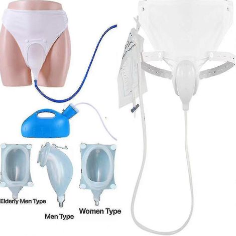 Collecteur d'urine en silicone, 3 modèles avec 2 poches à urine pour homme âgé