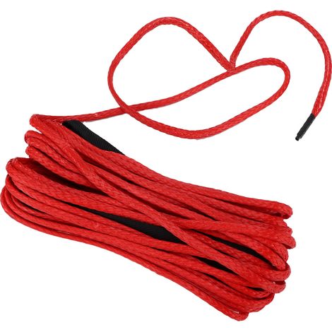 Câble de treuil synthétique de 15 m, 7700 lb, en nylon, de remplacement pour Smittybilt SUV, camion, VTT, UTV, rouge (1/5)