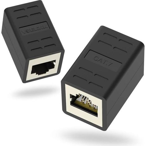Coupleur RJ45 Blindé Rallonge Câble Ethernet Cat7/Cat6A/Cat6/Cat5E Raccord Femelle vers Femelle Lot de 2,de (1/4)