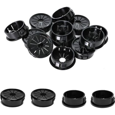 25 passe-câbles, clips de 28 mm de diamètre, passe-câbles ronds en nylon pour câbles de bureau, noirs (1/5)
