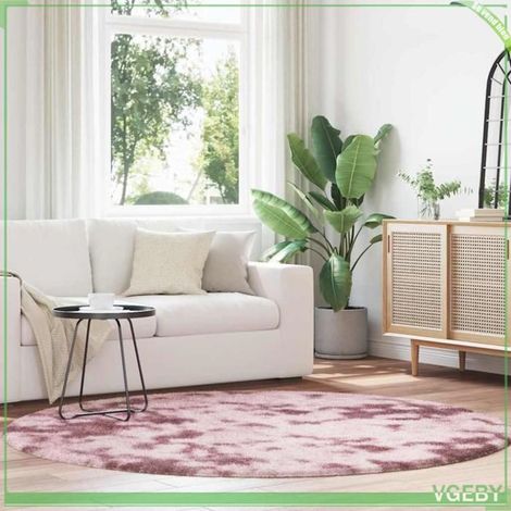 4102921 Tapis Shaggy à poils longs NAVARRA rose poudré 200x200 cm (1/5)