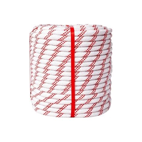 Corde en nylon tressé (16 mm,50 m),Corde en polyamide blanc résistante et durable,Résistance à la traction : 1 600 kg (1/5)