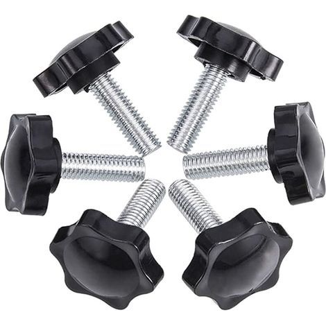 6-Pack M8x25mm Vis de pouce, étoile en plastique moletées Bouton de serrage à vis Thumbscrew (1/5)
